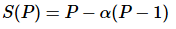 S(P)=P-a(P-1) S(P)=P-a(P-1)